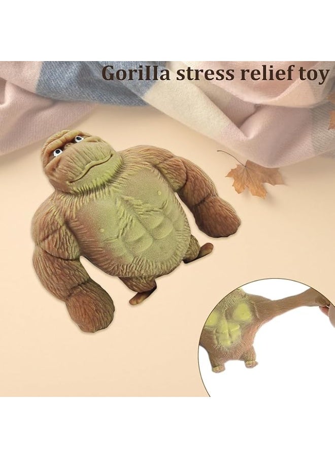 Gorilla Toy, Anti-Stress Monkey Toy, Monkey Kong Stretchable Rubber Monkey, Stretchable Gorilla for Adults, Children and Home School (Multicolor, 6 x 6 cm) - Image 2